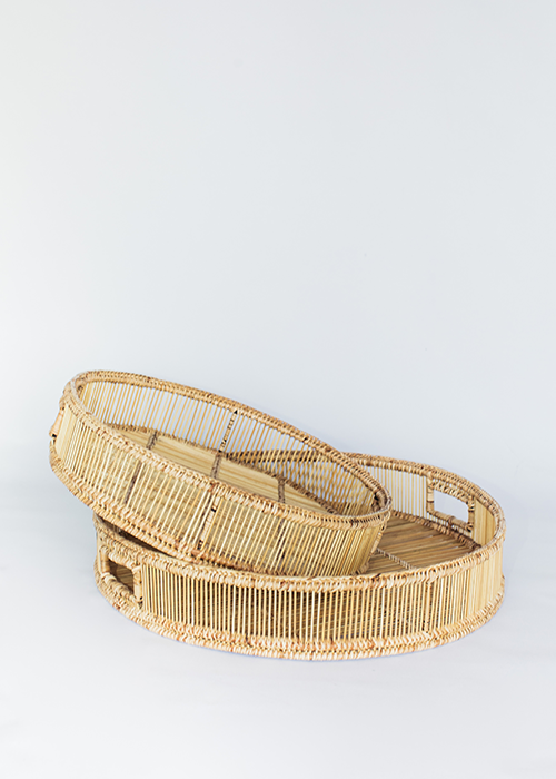 Load image into Gallery viewer, Natural Round Rattan Tray (SOLD OUT)